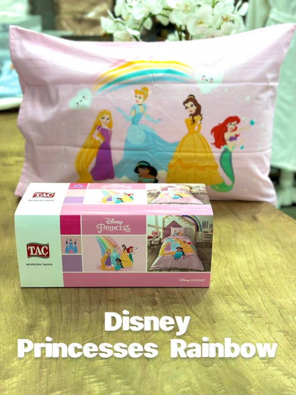 TAC Disney / Princesses Rainbow Лицензионные Комплекты детского постельного белья с героями из мультиков Ранфорс